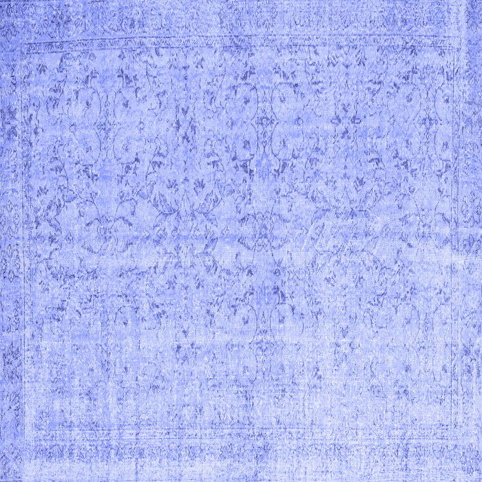 Square Abstract Blue Contemporary Rug, con968blu