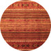 Square Oriental Orange Traditional Rug, con969org