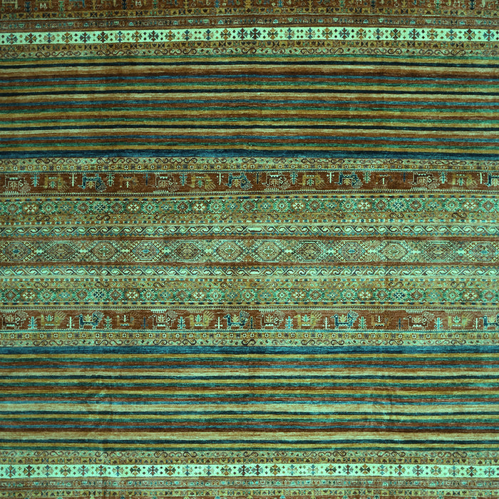Machine Washable Oriental Turquoise Traditional Area Rugs, wshcon969turq