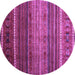 Round Oriental Purple Traditional Rug, con969pur