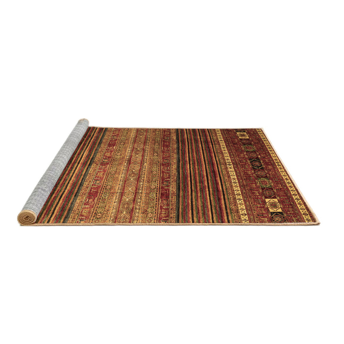 Sideview of Machine Washable Oriental Brown Traditional Rug, wshcon969brn