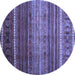 Round Oriental Blue Traditional Rug, con969blu