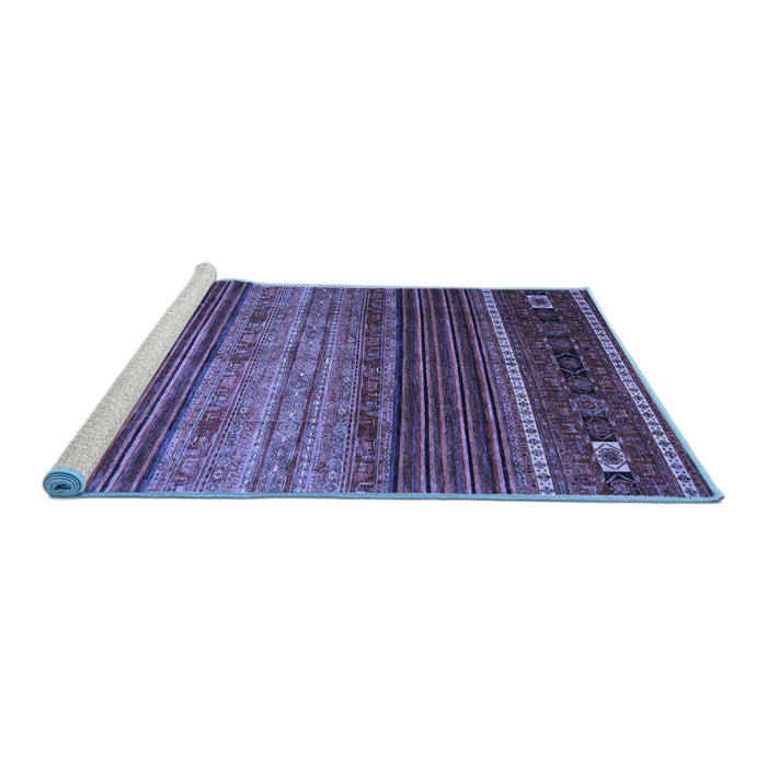 Sideview of Machine Washable Oriental Blue Traditional Rug, wshcon969blu
