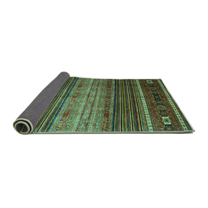 Sideview of Oriental Turquoise Traditional Rug, con969turq