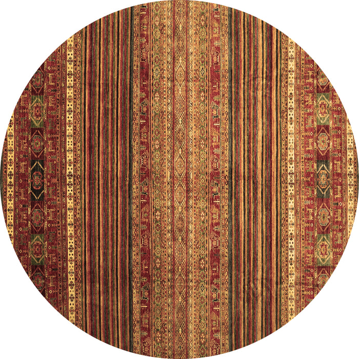 Round Machine Washable Oriental Brown Traditional Rug, wshcon969brn