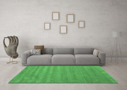 Machine Washable Abstract Emerald Green Contemporary Area Rugs in a Living Room,, wshcon96emgrn
