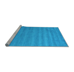 Sideview of Machine Washable Abstract Light Blue Contemporary Rug, wshcon96lblu