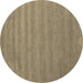 Round Abstract Brown Contemporary Rug, con96brn