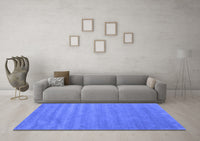 Machine Washable Abstract Blue Contemporary Rug, wshcon96blu