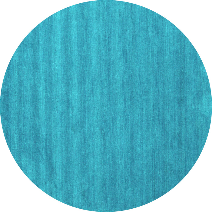 Round Abstract Turquoise Contemporary Rug, con96turq