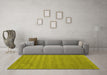 Machine Washable Abstract Yellow Contemporary Rug in a Living Room, wshcon96yw