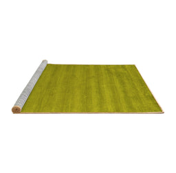 Sideview of Machine Washable Abstract Yellow Contemporary Rug, wshcon96yw