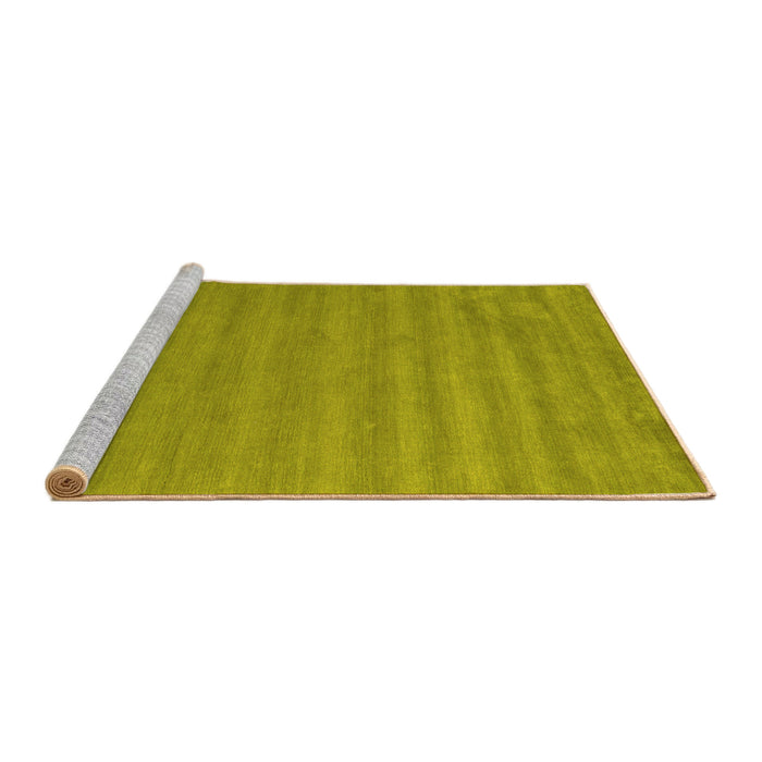 Sideview of Machine Washable Abstract Yellow Contemporary Rug, wshcon96yw