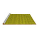 Sideview of Machine Washable Abstract Yellow Contemporary Rug, wshcon96yw