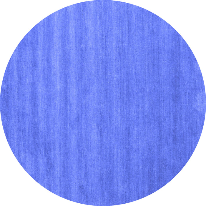 Round Abstract Blue Contemporary Rug, con96blu