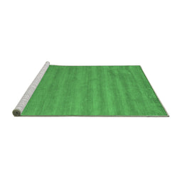 Sideview of Machine Washable Abstract Emerald Green Contemporary Area Rugs, wshcon96emgrn