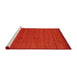 Serging Thickness of Machine Washable Contemporary Red Rug, wshcon97