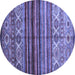 Round Oriental Blue Traditional Rug, con970blu