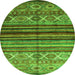 Square Oriental Green Traditional Rug, con970grn