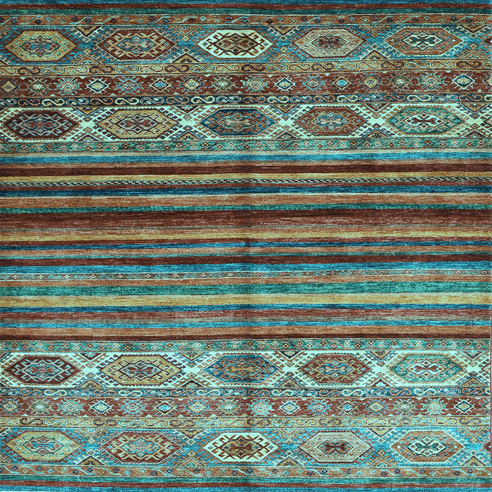 Square Machine Washable Oriental Light Blue Traditional Rug, wshcon970lblu