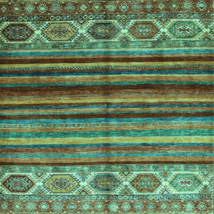 Machine Washable Oriental Turquoise Traditional Area Rugs, wshcon970turq