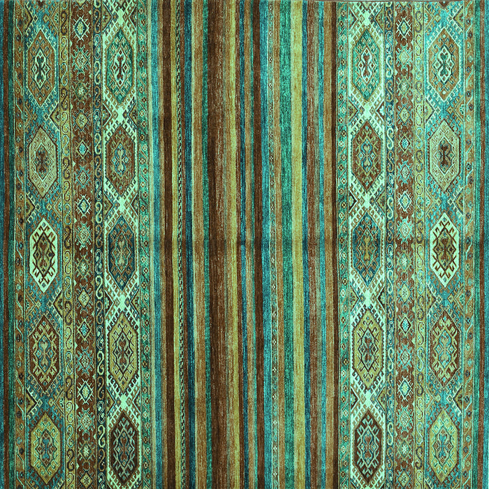 Square Oriental Turquoise Traditional Rug, con970turq