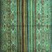 Square Oriental Turquoise Traditional Rug, con970turq