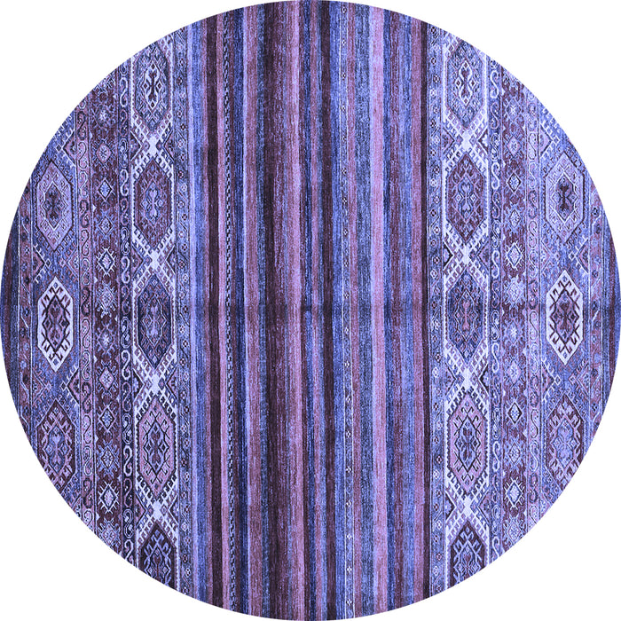 Round Machine Washable Oriental Blue Traditional Rug, wshcon970blu