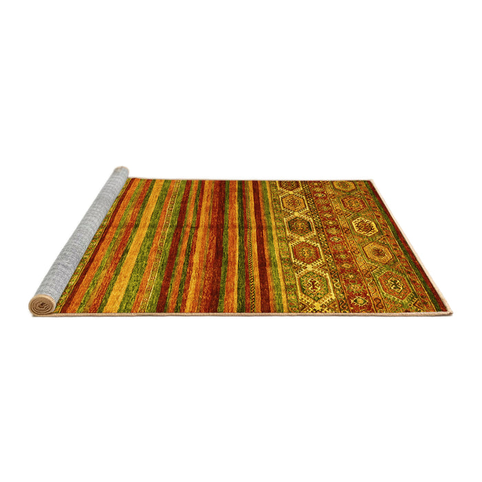 Sideview of Machine Washable Oriental Yellow Traditional Rug, wshcon970yw
