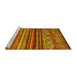 Sideview of Machine Washable Oriental Yellow Traditional Rug, wshcon970yw