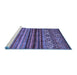 Sideview of Machine Washable Oriental Blue Traditional Rug, wshcon970blu