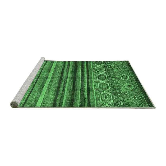 Sideview of Machine Washable Oriental Emerald Green Traditional Area Rugs, wshcon970emgrn