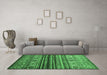 Machine Washable Oriental Emerald Green Traditional Area Rugs in a Living Room,, wshcon970emgrn