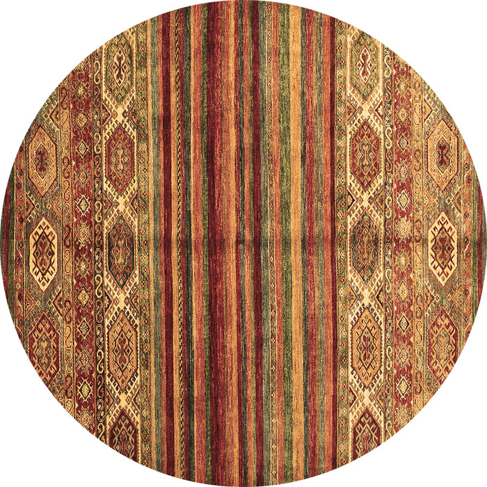 Round Machine Washable Oriental Brown Traditional Rug, wshcon970brn