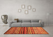 Machine Washable Oriental Orange Traditional Area Rugs in a Living Room, wshcon970org