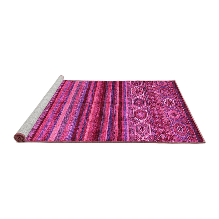 Sideview of Machine Washable Oriental Pink Traditional Rug, wshcon970pnk