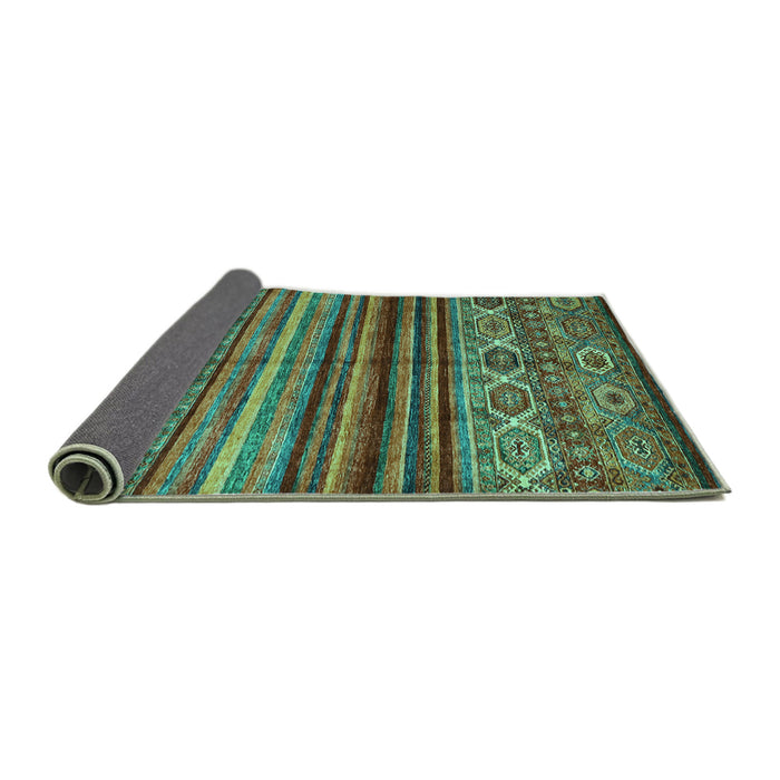 Sideview of Oriental Turquoise Traditional Rug, con970turq