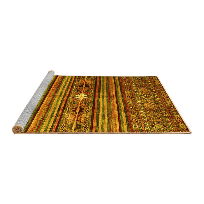 Sideview of Machine Washable Abstract Yellow Contemporary Rug, wshcon971yw