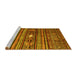 Sideview of Machine Washable Abstract Yellow Contemporary Rug, wshcon971yw