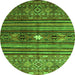 Machine Washable Abstract Green Contemporary Area Rugs, wshcon971grn