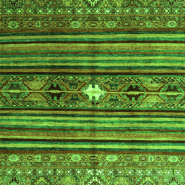 Abstract Green Contemporary Rug, con971grn