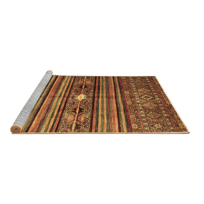 Sideview of Machine Washable Abstract Brown Contemporary Rug, wshcon971brn