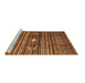 Sideview of Machine Washable Abstract Brown Contemporary Rug, wshcon971brn