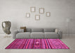Machine Washable Abstract Pink Contemporary Rug in a Living Room, wshcon971pnk