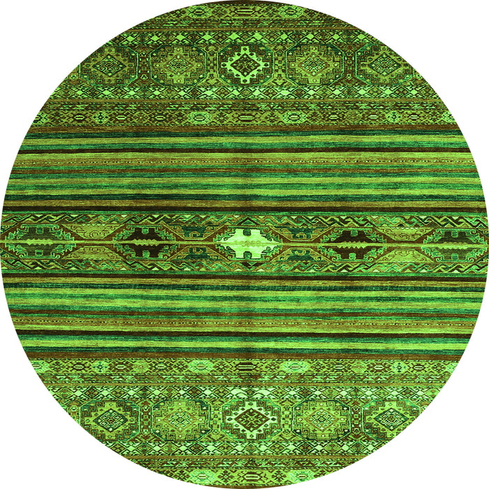 Square Abstract Green Contemporary Rug, con971grn