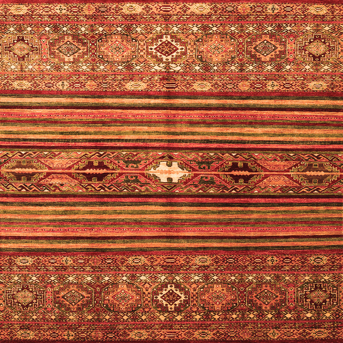 Serging Thickness of Abstract Orange Contemporary Rug, con971org