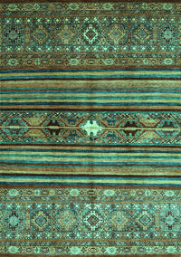 Abstract Turquoise Contemporary Rug, con971turq