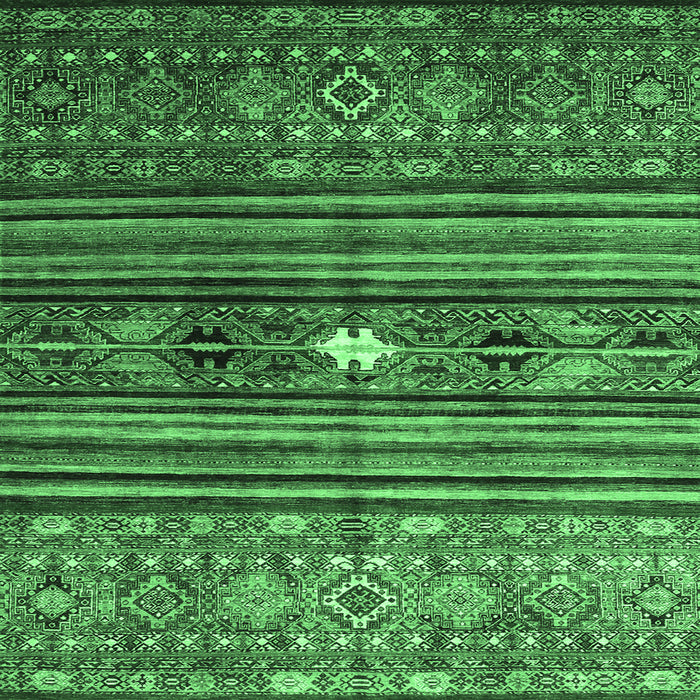 Square Abstract Emerald Green Contemporary Rug, con971emgrn