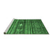 Sideview of Machine Washable Abstract Emerald Green Contemporary Area Rugs, wshcon971emgrn