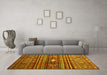 Machine Washable Abstract Yellow Contemporary Rug in a Living Room, wshcon971yw